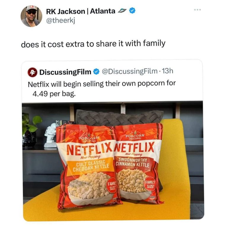 Netflix is really getting into the snack game. Wonder if they'll start charging per handful.