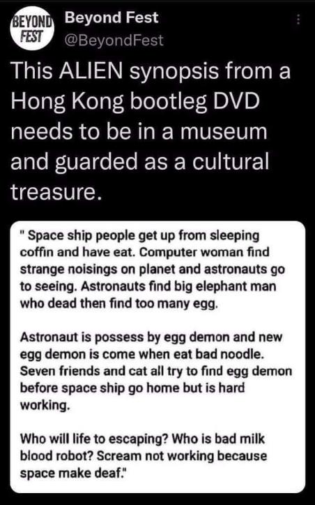 This alien synopsis reads like someone fed the script through Google Translate like five times and forgot the original language.